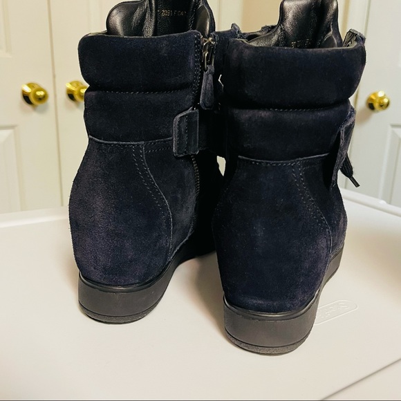 Like-new Prada high-top suede wedge sneakers 39.5 - Picture 3 of 10